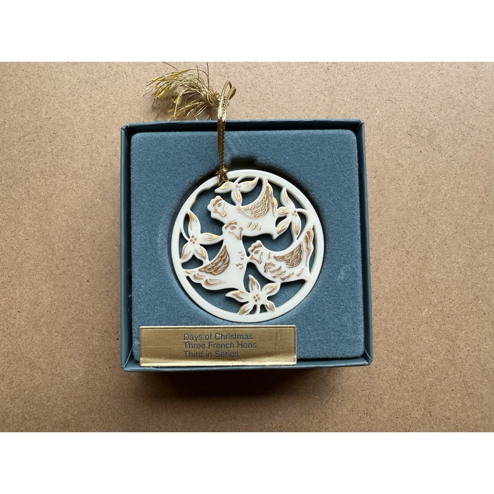 Lenox Christmas Ornament – Three French Hens – 12 Days of Christmas Series